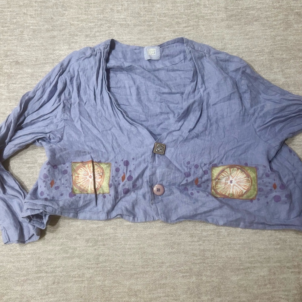 Vintage 90s Blue Fish button down